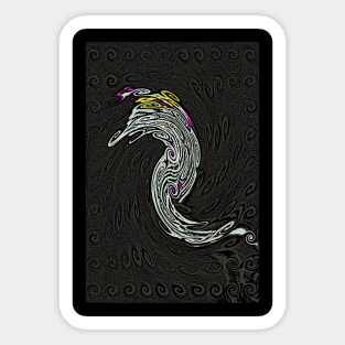 colourful seahorse design Sticker